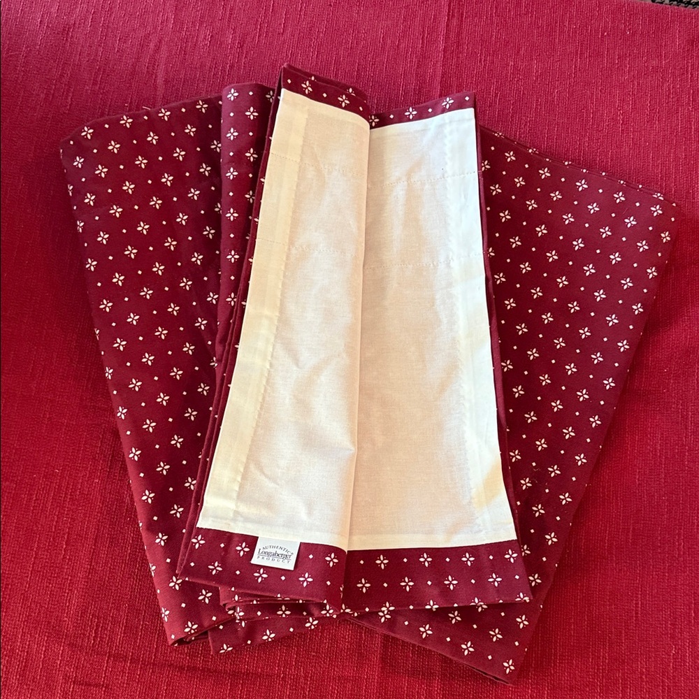 Longaberger Traditional Red Valances